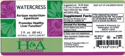 Photo of the Herbalist & Alchemist Watercress label