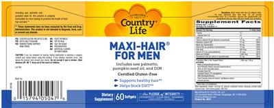 Product label for Maxi-Hair For Men