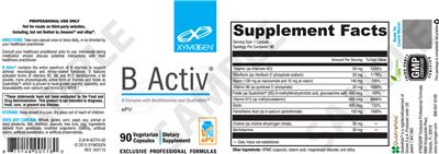 Photo of the XYMOGEN B Activ label
