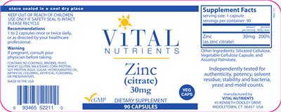 Zinc 30 mg