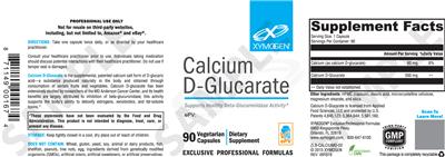 Photo of the XYMOGEN Calcium D-Glucarate label
