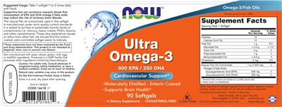 Photo of the NOW Ultra Omega-3 label