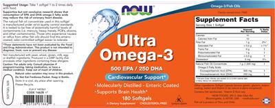 Photo of the NOW Ultra Omega-3 label