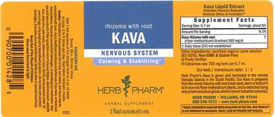 Photo of the Herb Pharm Kava label