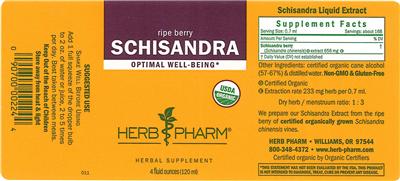 Photo of the Herb Pharm Schisandra label