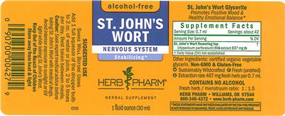 Photo of the Herb Pharm St. John's Wort label