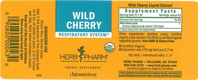 Photo of the Herb Pharm Wild Cherry label