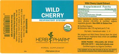Photo of the Herb Pharm Wild Cherry label