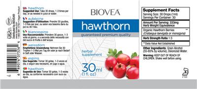 Photo of the BIOVEA Hawthorn label