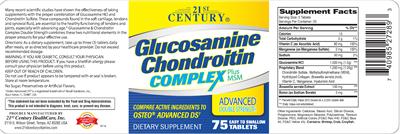 Photo of the 21st Century Glucosamine Chondroitin Complex Plus MSM label