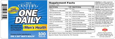 Photo of the 21st Century One Daily Men's Health with Lycopene label