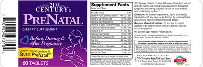 Photo of the 21st Century PreNatal label