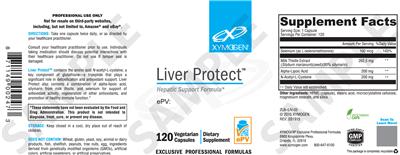 Photo of the XYMOGEN Liver Protect label
