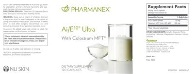 Photo of the Pharmanex Ai/E10 Ultra label