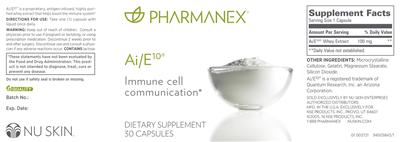 Photo of the Pharmanex Ai/E10 label