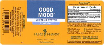 Photo of the Herb Pharm Good Mood label