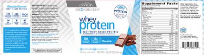 Photo of the 21st Century ReNourish Whey Protein Chocolate label