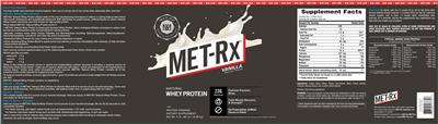 Photo of the MET-Rx Natural Whey Protein Vanilla label