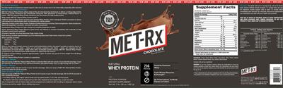 Photo of the MET-Rx Natural Whey Protein Chocolate label