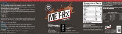 Photo of the MET-Rx Natural Whey Protein Chocolate label