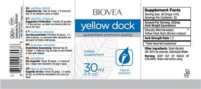 Photo of the BIOVEA Yellow Dock label