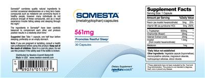 Photo of the NewtonEverett SoMesta 561 mg label