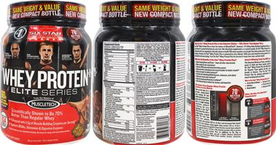 Photo of the Six Star Pro Nutrition Whey Protein Plus Elite Series Triple Chocolate label