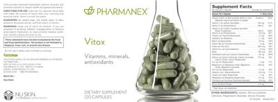 Photo of the Pharmanex Vitox label