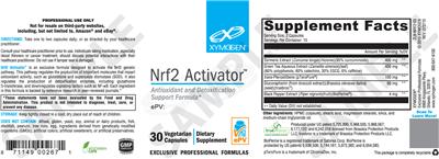 Photo of the XYMOGEN EP Nrf2 Activator label