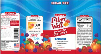 Photo of the vitafusion Fiber Well Sugar Free Gummies label