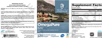 Photo of the Arctic Oils OmegaPure 820 label