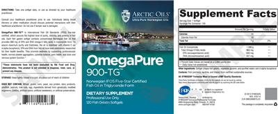 Photo of the Arctic Oils OmegaPure 900-TG label