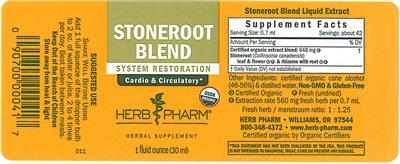 Photo of the Herb Pharm Stoneroot Blend label