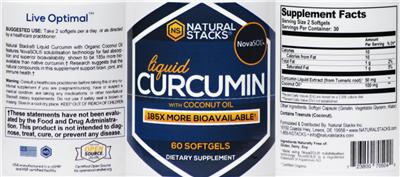 Photo of the NS Natural Stacks Liquid Curcumin With Coconut Oil label