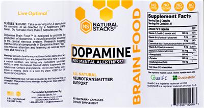 Photo of the NS Natural Stacks Dopamine Brain Food label