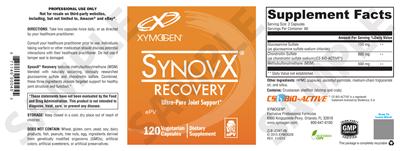 Photo of the XYMOGEN SynovX Recovery label