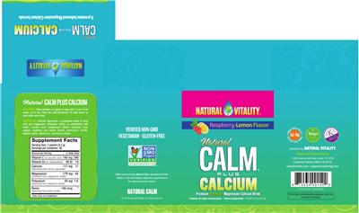 Photo of the Natural Vitality Natural CALM plus Calcium label