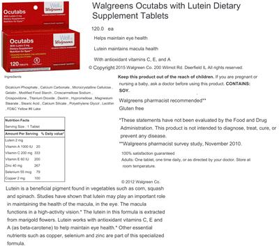 Photo of the Well At Walgreens Ocutabs label