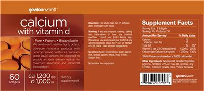 Photo of the NewtonEverett Calcium With Vitamin D label