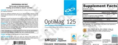 Photo of the XYMOGEN OptiMag 125 label