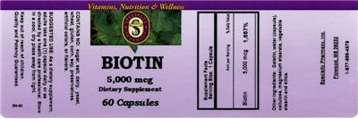 Photo of the Specialty Pharmacy Biotin 5,000 mcg label