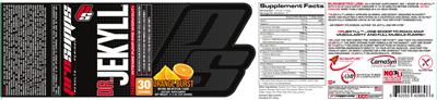 Photo of the PS ProSupps Dr. Jekyll Orange Burst label
