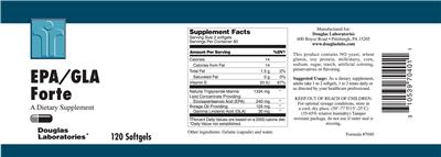 Photo of the Douglas Laboratories EPA/GLA Forte label