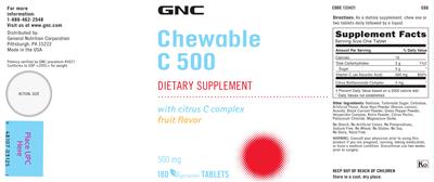 Chewable C 500 mg Fruit Flavor