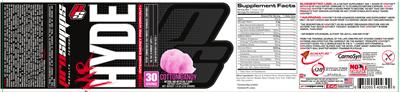 Photo of the PS ProSupps Mr Hyde Intense Energy Pre Workout Cotton Candy label