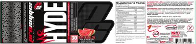 Photo of the PS ProSupps Mr Hyde Intense Energy Pre Workout Watermelon label