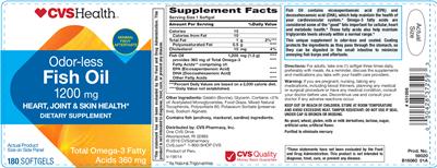 Photo of the CVS Health Odor-Less Fish Oil 1200 mg label