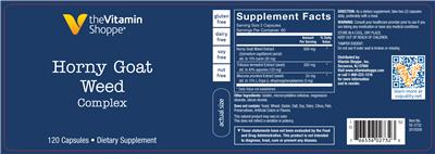 Photo of the The Vitamin Shoppe Horny Goat Weed Complex label