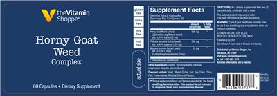 Photo of the The Vitamin Shoppe Horny Goat Weed Complex label