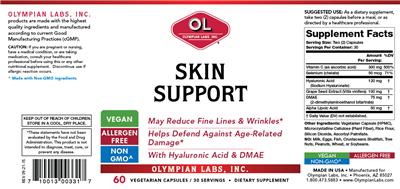 Photo of the OL Olympian Labs Skin Support label